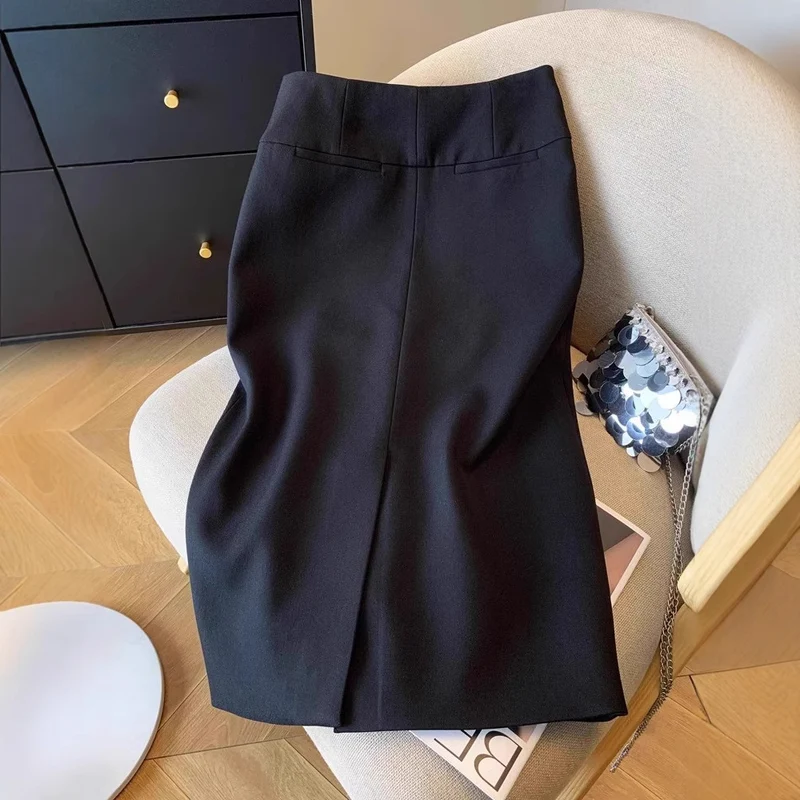 Damen Eleganter Bleistiftrock mit Reißverschluss Drune