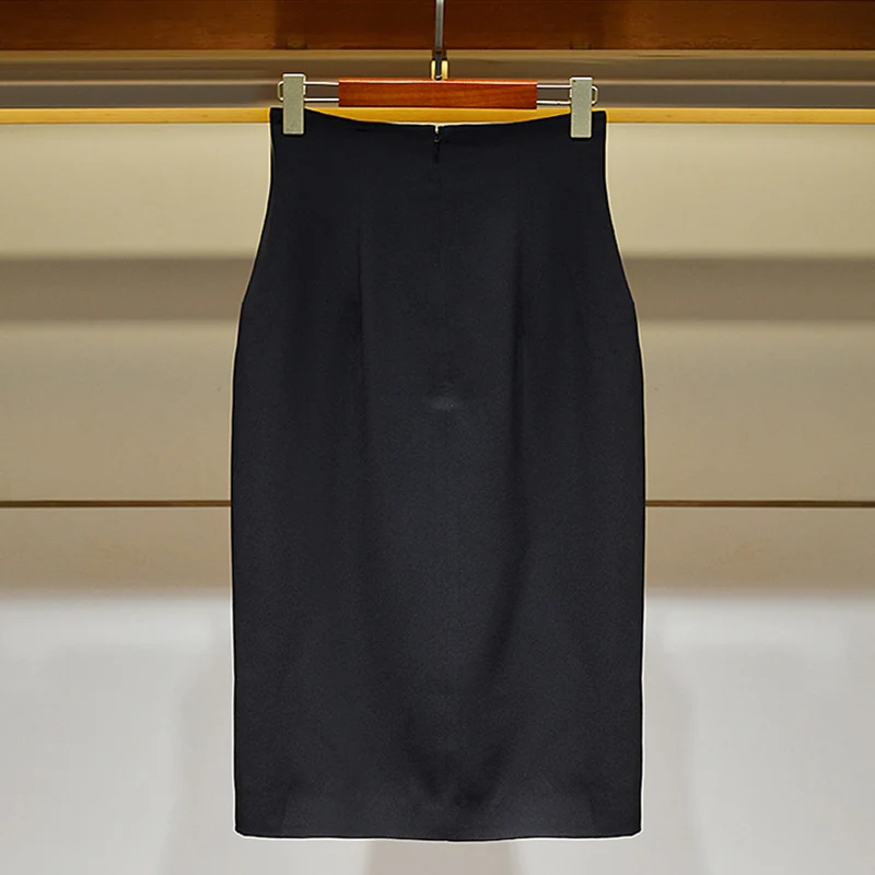 Damen Eleganter Bleistiftrock mit Knopfdetails Drune