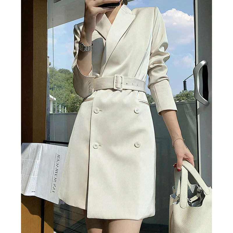 Damen Eleganter Blazer-Rock-Kleid Drune
