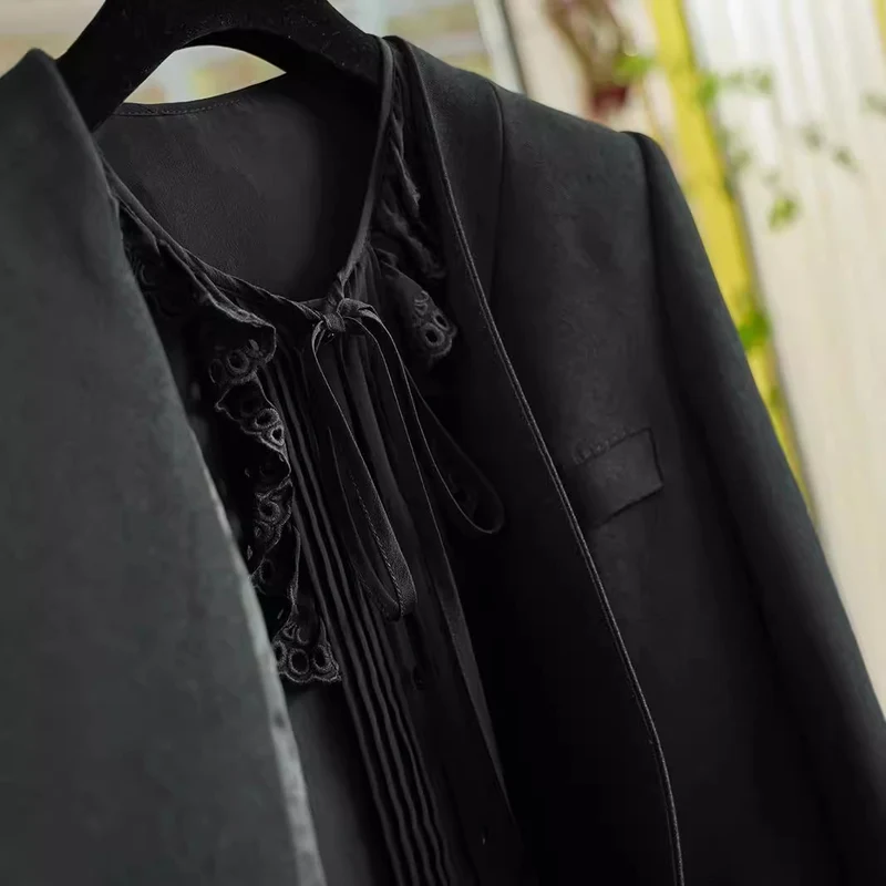 Damen Eleganter Blazer ohne Verschluss Drune