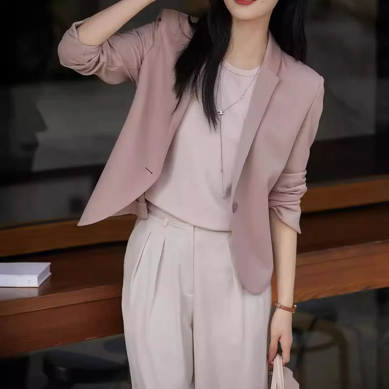 Damen Eleganter Blazer mit feinem Stoff Drune