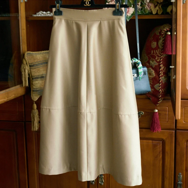 Damen Eleganter A-Linien Rock Drune