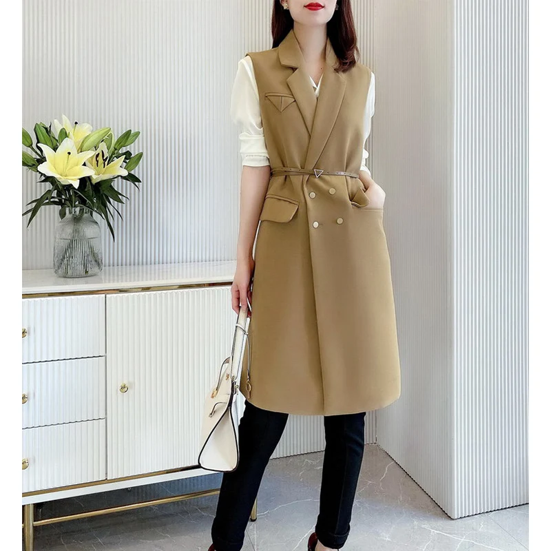 Damen Elegante Weste mit Gürtel Drune