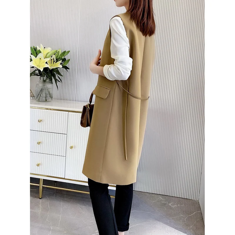 Damen Elegante Weste mit Gürtel Drune