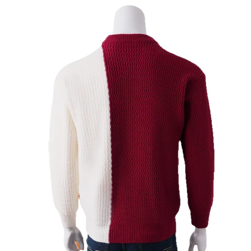 Herren Halbgeteilter Strickpullover mit Zierkordel-Detail Drune