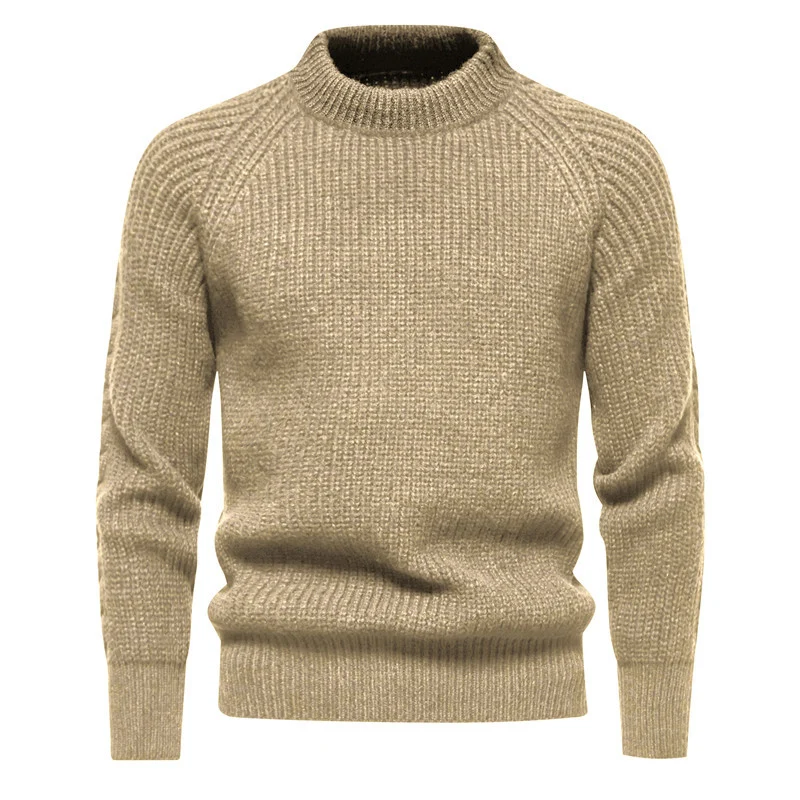 Herren Grobstruktur-Mockneck-Pullover mit verstärktem Rippenbund und Raglanärmeln Drune