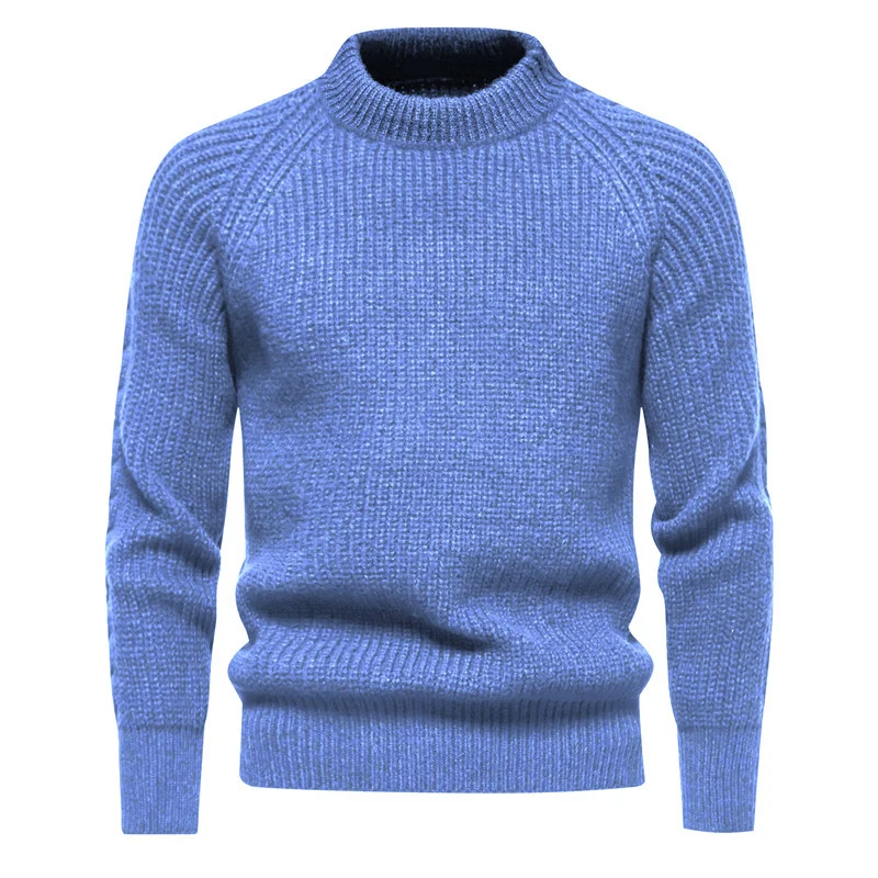 Herren Grobstruktur-Mockneck-Pullover mit verstärktem Rippenbund und Raglanärmeln Drune