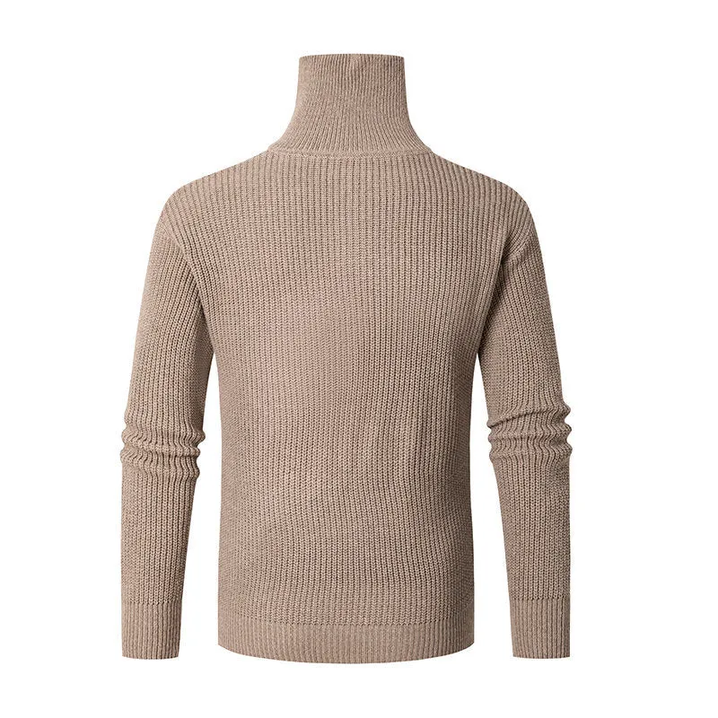 Herren Grobstruktur-Halbzip-Mockneck-Pullover aus thermoregulierendem Baumwollmix Drune
