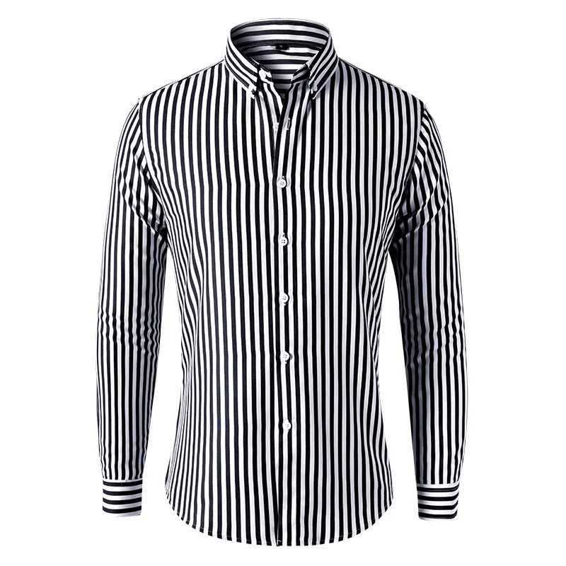 Herren Gestreiftes Slim‑Fit Hemd mit Button‑Down‑Kragen und taillierter Silhouette Drune