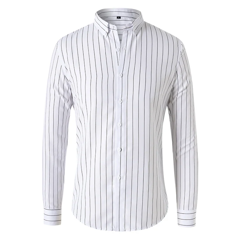 Herren Gestreiftes Slim‑Fit Hemd mit Button‑Down‑Kragen und taillierter Silhouette Drune