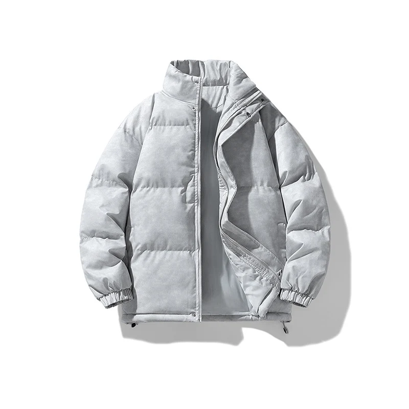 Herren Gepolsterte Steppjacke mit Samtoptik, Kastenform und hohem Stehkragen Drune