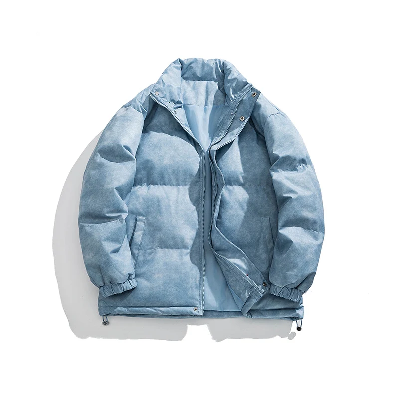 Herren Gepolsterte Steppjacke mit Samtoptik, Kastenform und hohem Stehkragen Drune