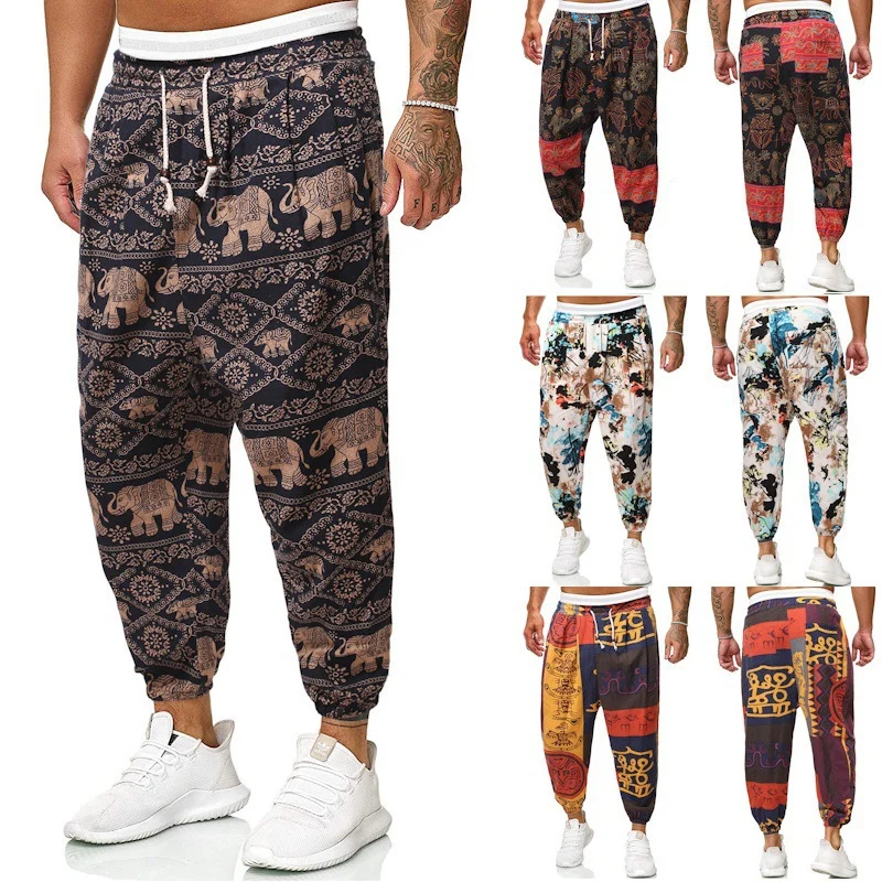 Herren Gemusterte Relaxed-Fit Jogginghose mit Tunnelzug, elastischem Bund und Gummibündchen Drune