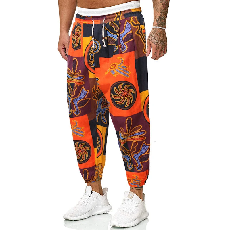 Herren Gemusterte Relaxed-Fit Jogginghose mit Tunnelzug, elastischem Bund und Gummibündchen Drune
