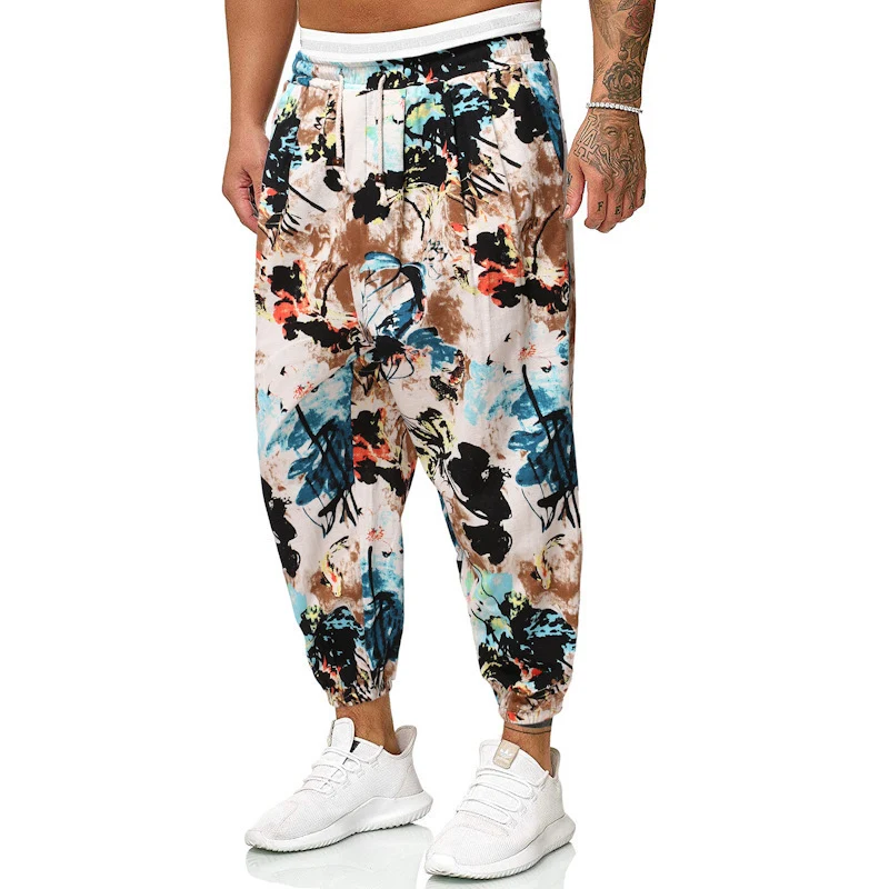 Herren Gemusterte Relaxed-Fit Jogginghose mit Tunnelzug, elastischem Bund und Gummibündchen Drune