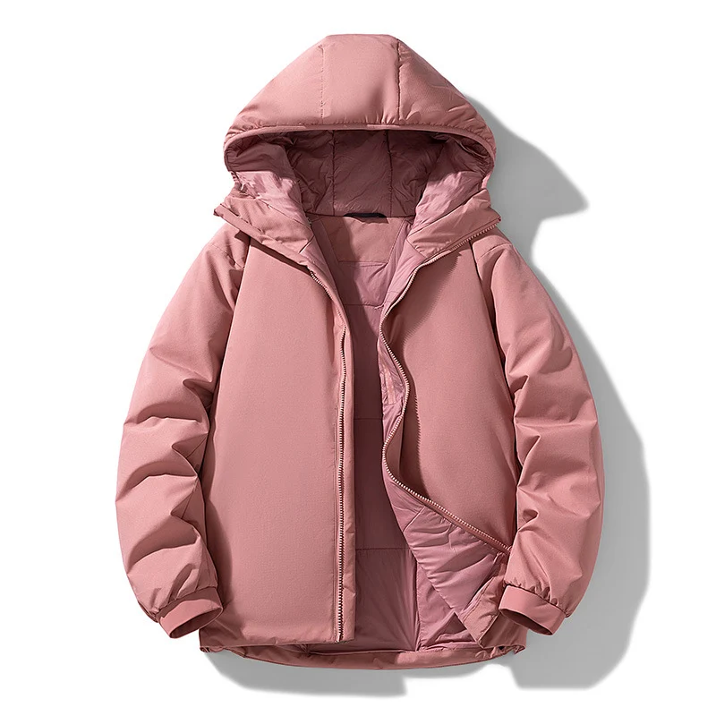 Herren Gefütterte Thermo-Winterjacke mit Kapuze, winddichter Shell und elastischen Bündchen Drune