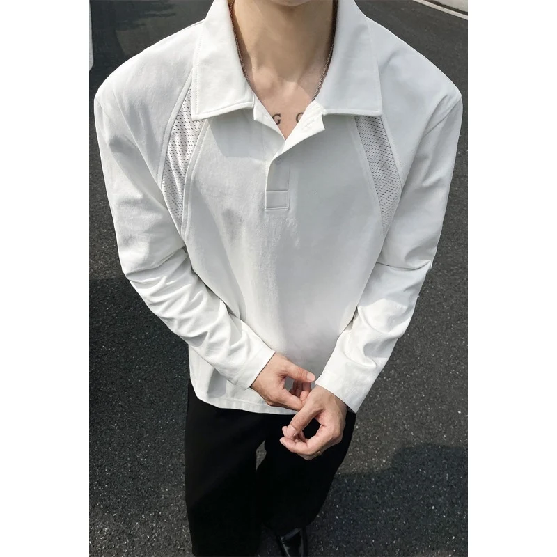 Herren Freizeit-Polokragen-Shirt mit Mesh-Einsätzen und Raglanärmeln Drune