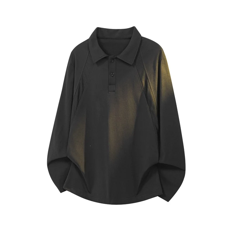 Herren Freizeit-Polokragen-Shirt mit Mesh-Einsätzen und Raglanärmeln Drune
