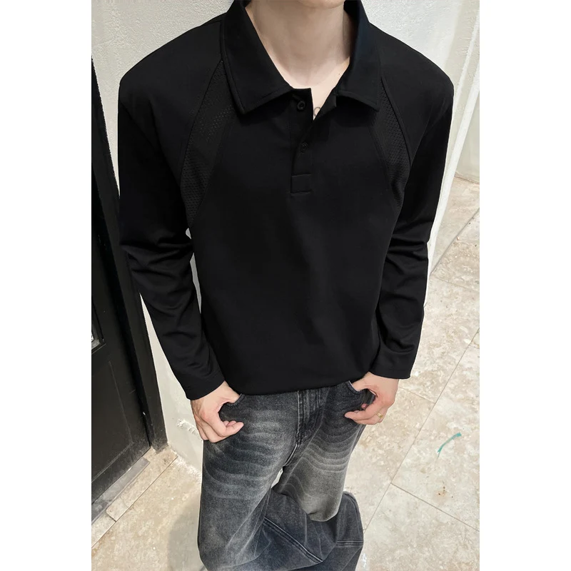 Herren Freizeit-Polokragen-Shirt mit Mesh-Einsätzen und Raglanärmeln Drune