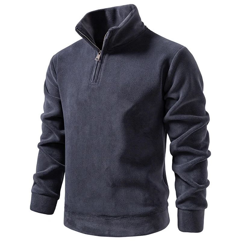 Herren Fleece-Halbzip-Pullover mit Stehkragen und weichem Mikrofleece Drune