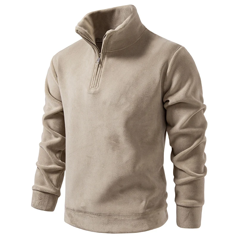 Herren Fleece-Halbzip-Pullover mit Stehkragen und weichem Mikrofleece Drune
