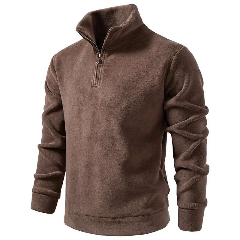 Herren Fleece-Halbzip-Pullover mit Stehkragen und weichem Mikrofleece Drune
