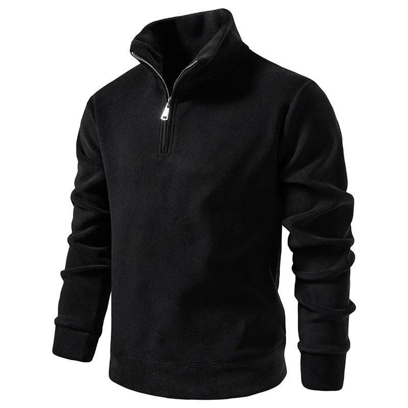 Herren Fleece-Halbzip-Pullover mit Stehkragen und weichem Mikrofleece Drune