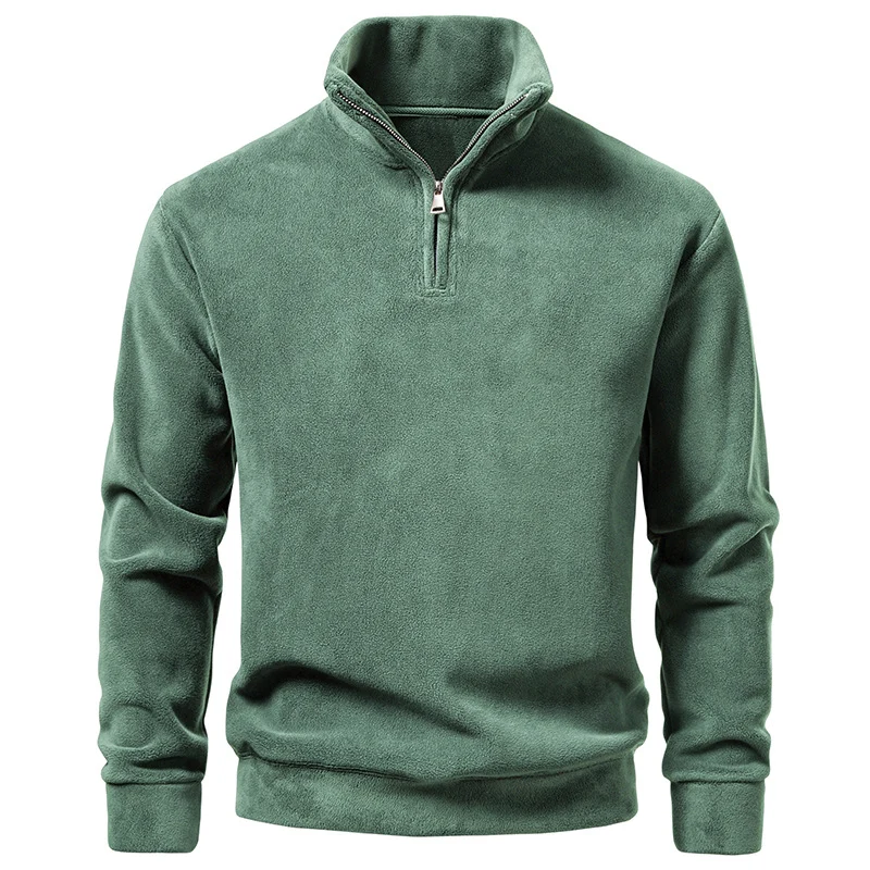 Herren Fleece-Halbzip-Pullover mit Stehkragen und weichem Mikrofleece Drune