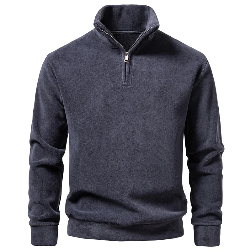 Herren Fleece-Halbzip-Pullover mit Stehkragen und weichem Mikrofleece Drune