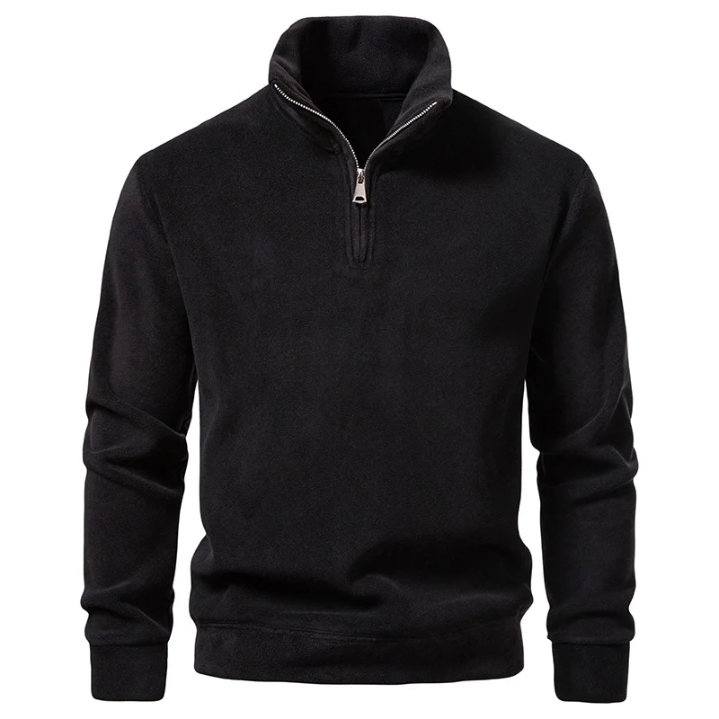 Herren Fleece-Halbzip-Pullover mit Stehkragen und weichem Mikrofleece Drune