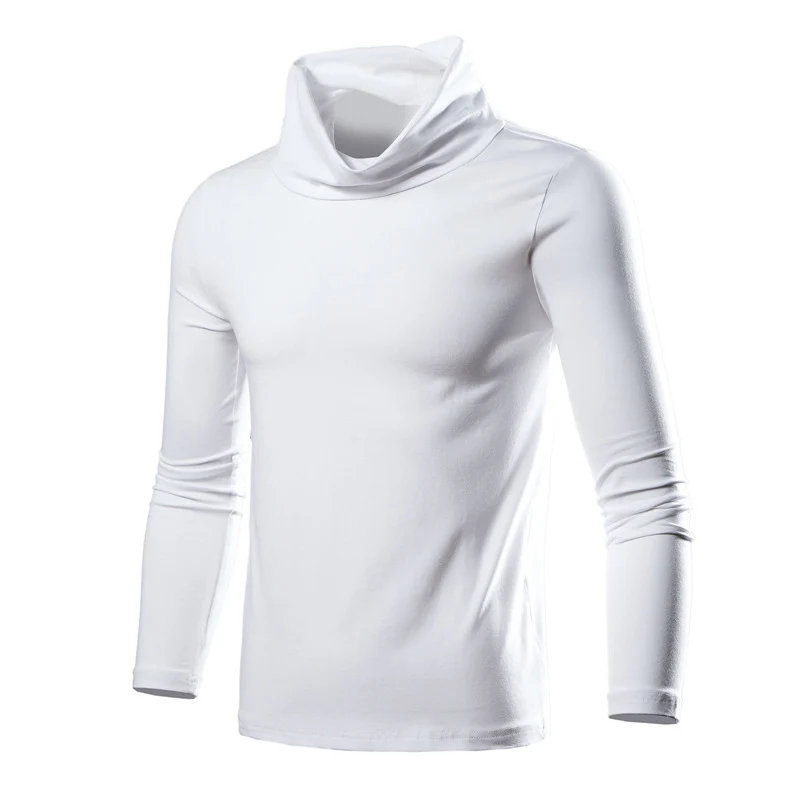 Herren Figurbetontes Longsleeve mit drapiertem Schlauchkragen und elastischem Baumwollmix Drune