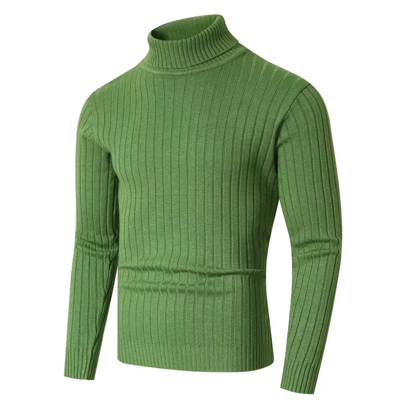 Herren Figurbetonter Rollkragenpullover im Rippenstruktur-Feinstrick Drune