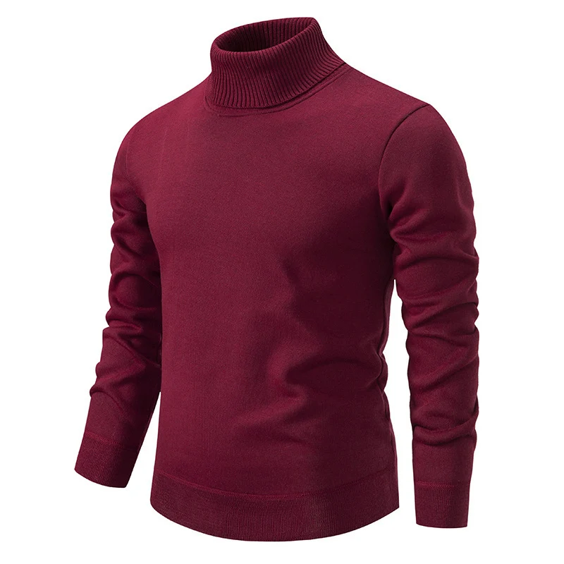 Herren Figurbetonter Rollkragenpullover aus Feinstrick mit geripptem Kragen und Bündchen Drune