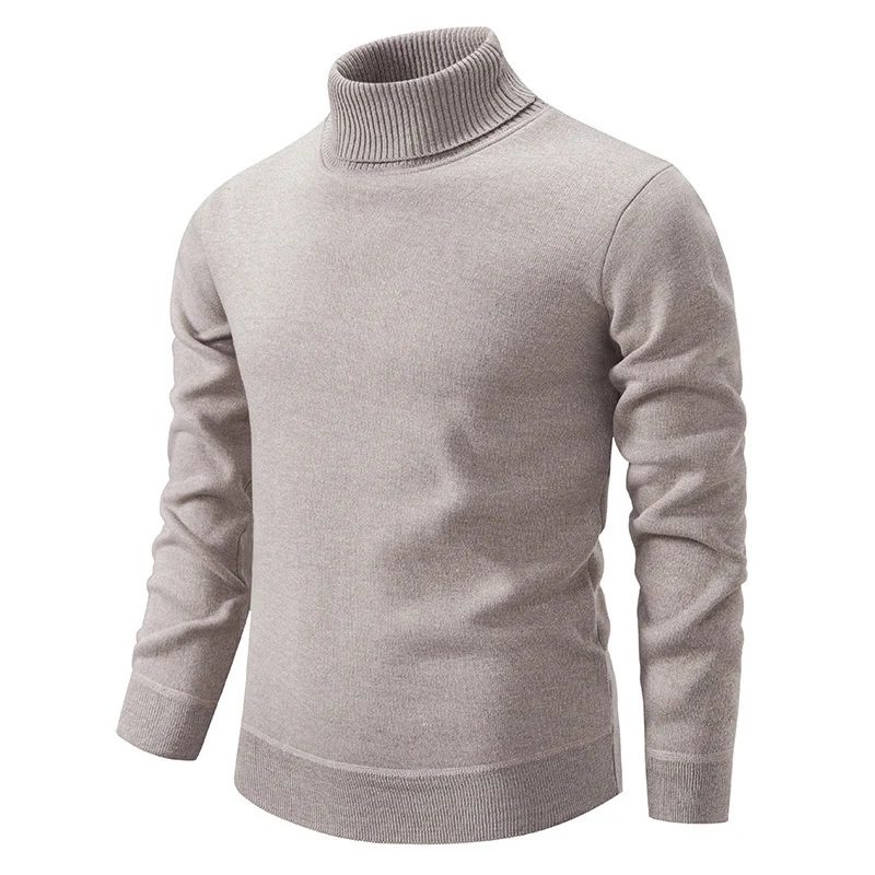 Herren Figurbetonter Rollkragenpullover aus Feinstrick mit geripptem Kragen und Bündchen Drune