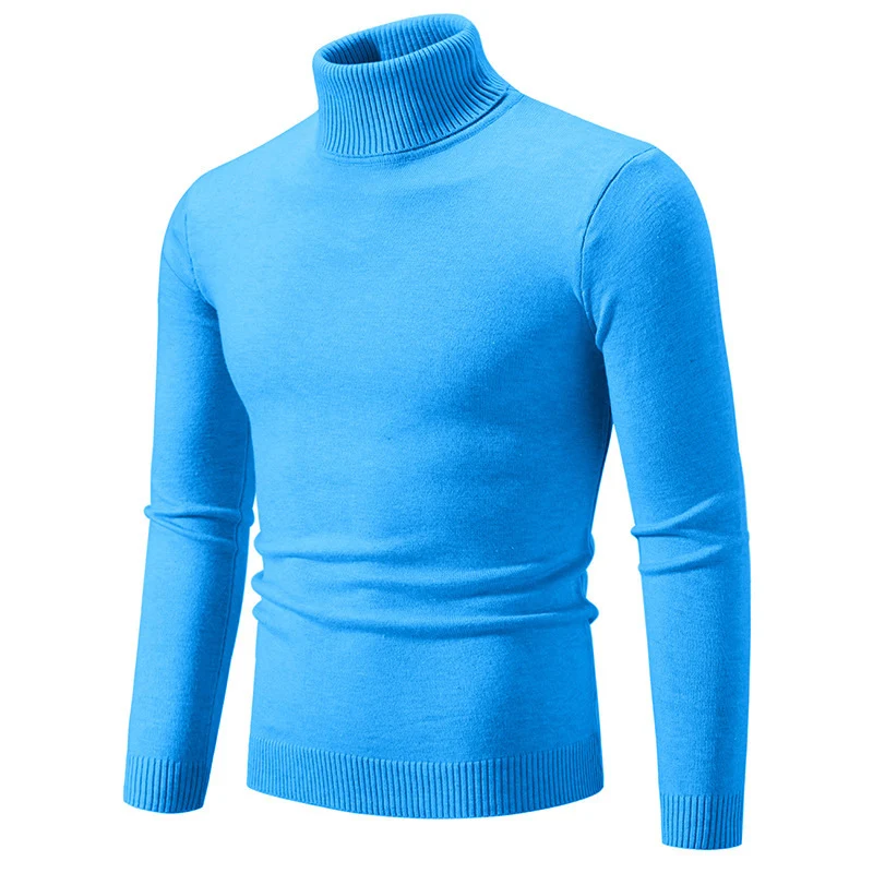 Herren Figurbetonter Rollkragenpullover aus Feinstrick mit geripptem Kragen und Bündchen Drune