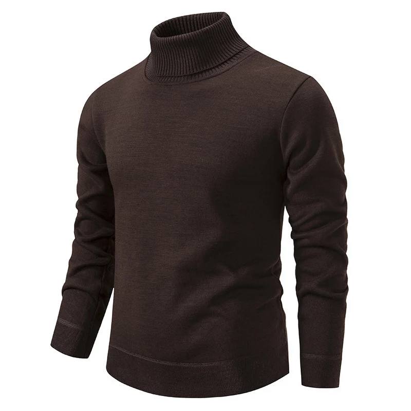 Herren Figurbetonter Rollkragenpullover aus Feinstrick mit geripptem Kragen und Bündchen Drune