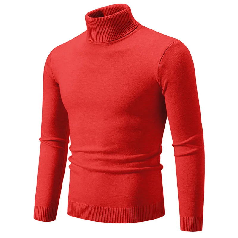 Herren Figurbetonter Rollkragenpullover aus Feinstrick mit geripptem Kragen und Bündchen Drune