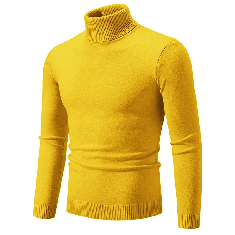 Herren Figurbetonter Rollkragenpullover aus Feinstrick mit geripptem Kragen und Bündchen Drune