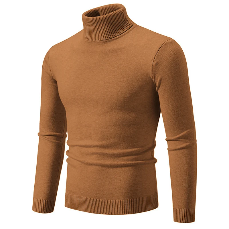 Herren Figurbetonter Rollkragenpullover aus Feinstrick mit geripptem Kragen und Bündchen Drune