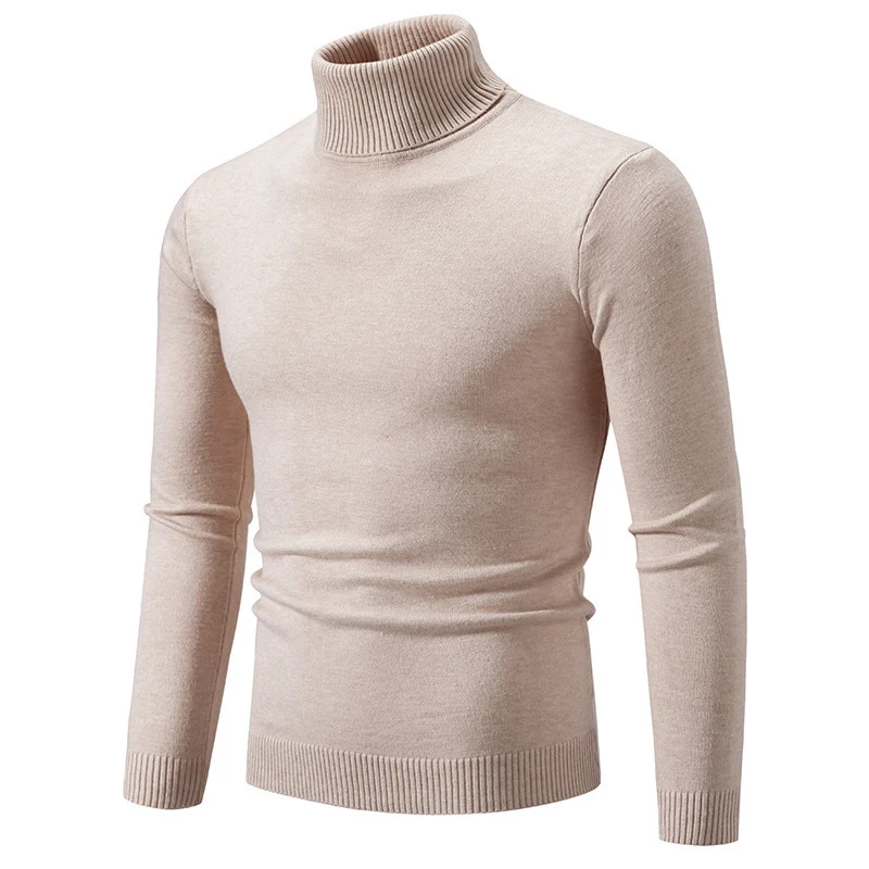 Herren Figurbetonter Rollkragenpullover aus Feinstrick mit geripptem Kragen und Bündchen Drune