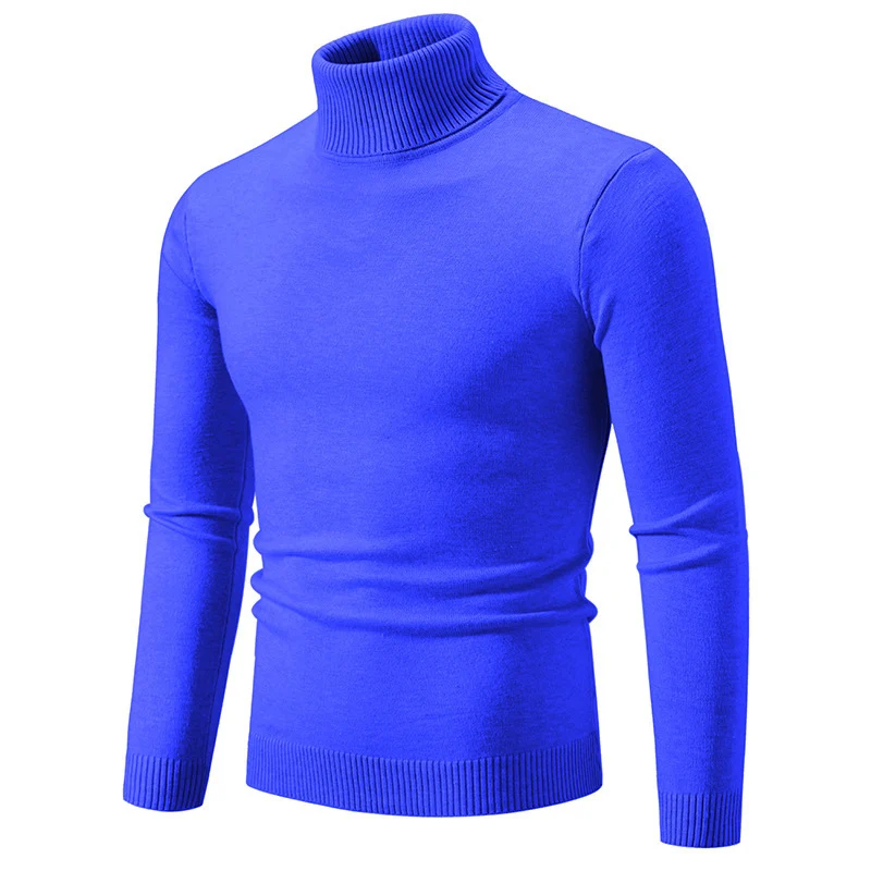 Herren Figurbetonter Rollkragenpullover aus Feinstrick mit geripptem Kragen und Bündchen Drune