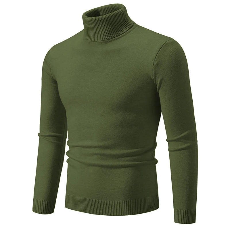 Herren Figurbetonter Rollkragenpullover aus Feinstrick mit geripptem Kragen und Bündchen Drune