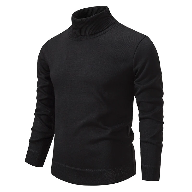 Herren Figurbetonter Rollkragenpullover aus Feinstrick mit geripptem Kragen und Bündchen Drune