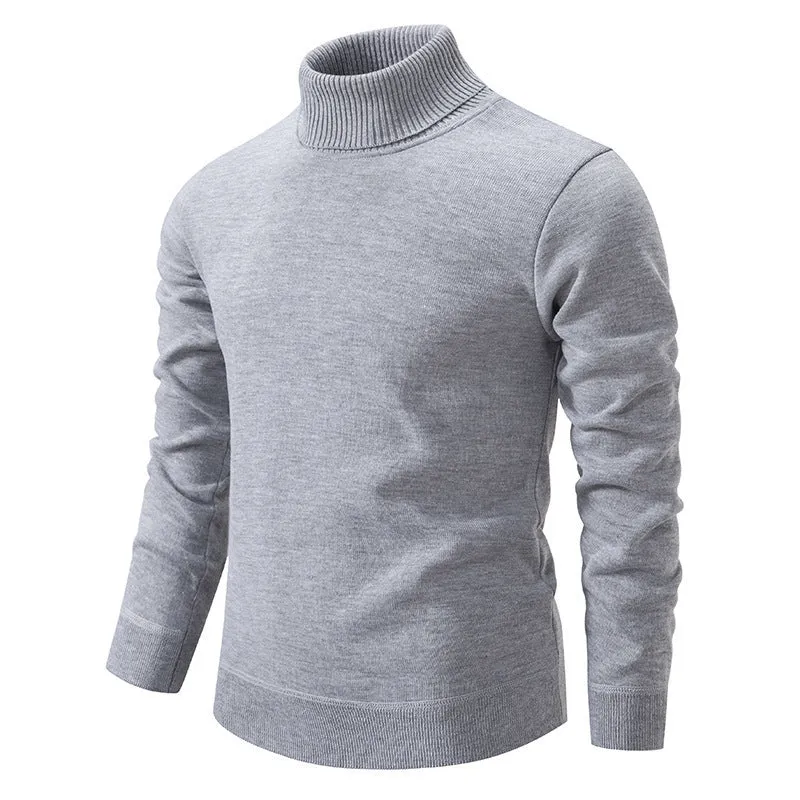 Herren Figurbetonter Rollkragenpullover aus Feinstrick mit geripptem Kragen und Bündchen Drune