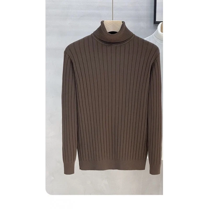 Herren Figurbetonter Rippenstrick‑Rollkragenpullover mit Stretch‑Feinstrick Drune