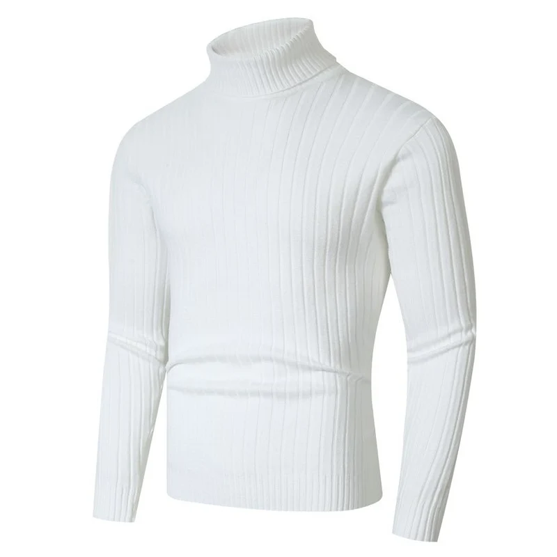 Herren Figurbetonter Rippenstrick‑Rollkragenpullover mit Stretch‑Feinstrick Drune