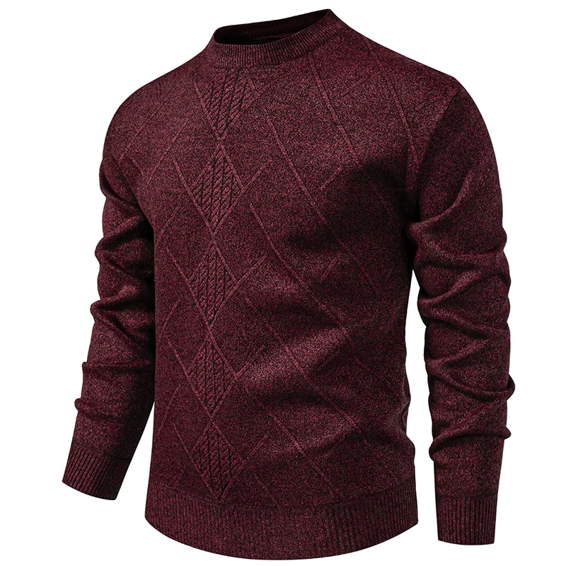 Herren Feinstrickpullover mit Rauten-Zopfmuster, Rundhalsausschnitt und gerippten Bündchen Drune