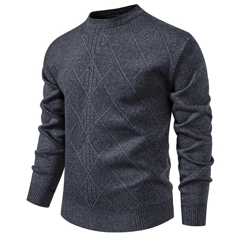 Herren Feinstrickpullover mit Rauten-Zopfmuster, Rundhalsausschnitt und gerippten Bündchen Drune