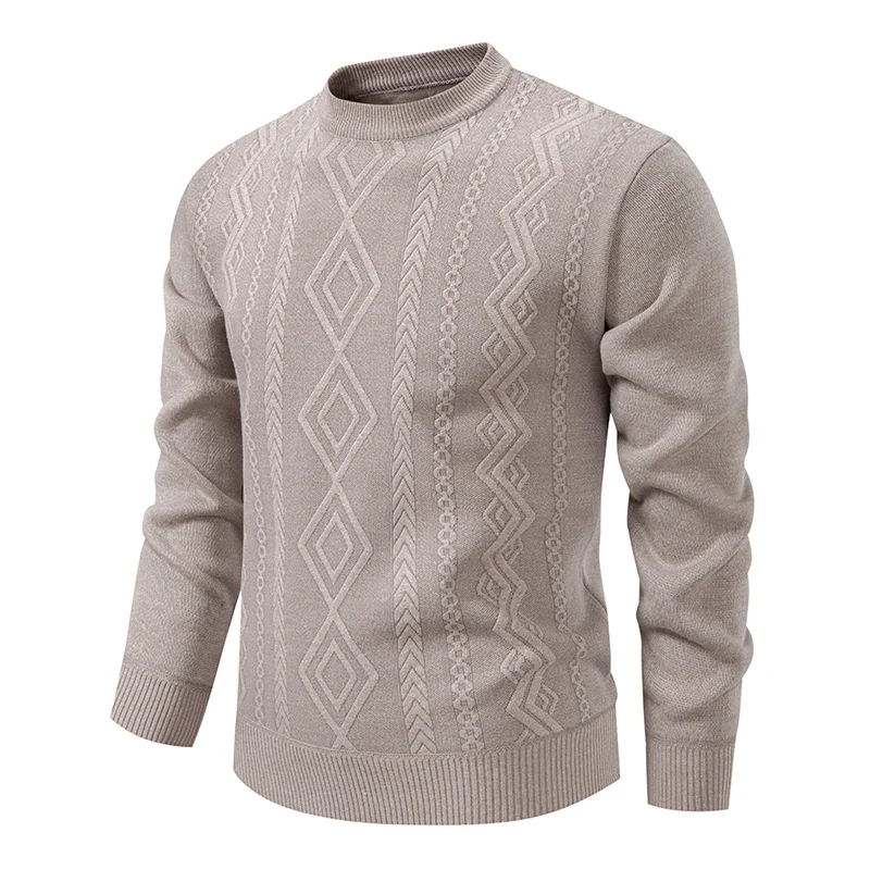 Herren Feinstrickpullover mit Rauten‑Jacquard und geripptem Saum Drune