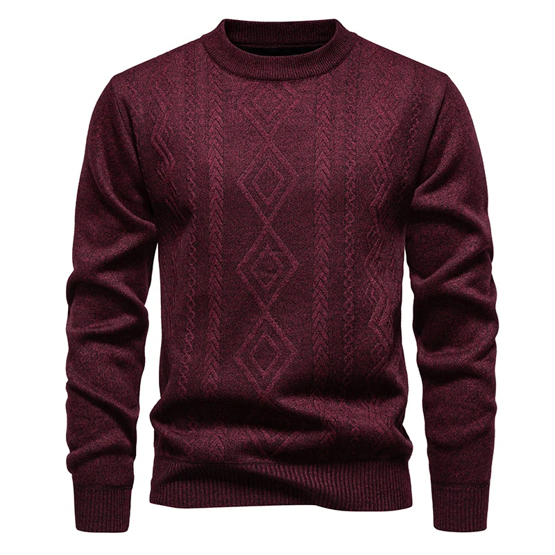 Herren Feinstrickpullover mit Rauten‑Jacquard und geripptem Saum Drune